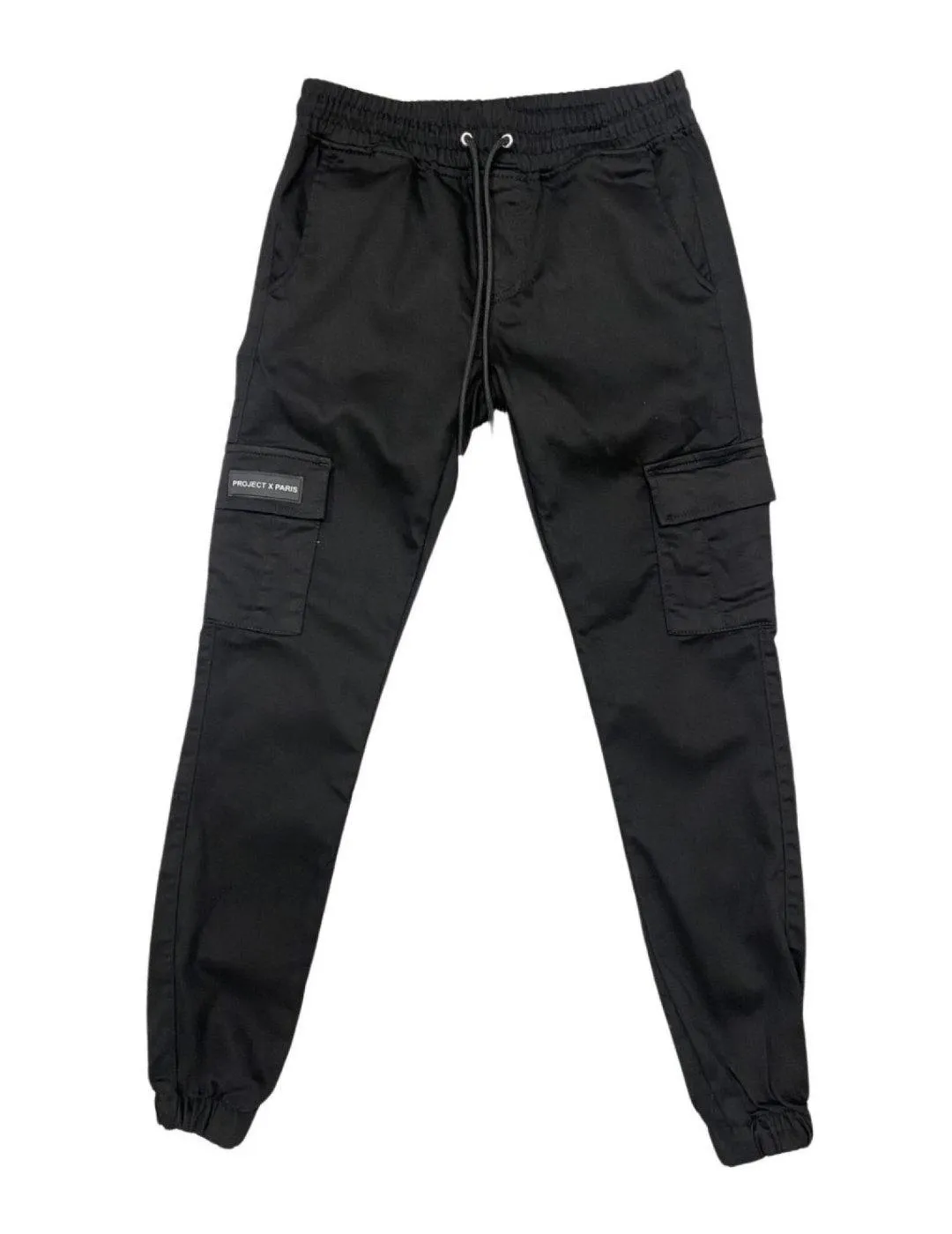 Pantalón cargo ProjectxParis negro Slim con puño para hombre