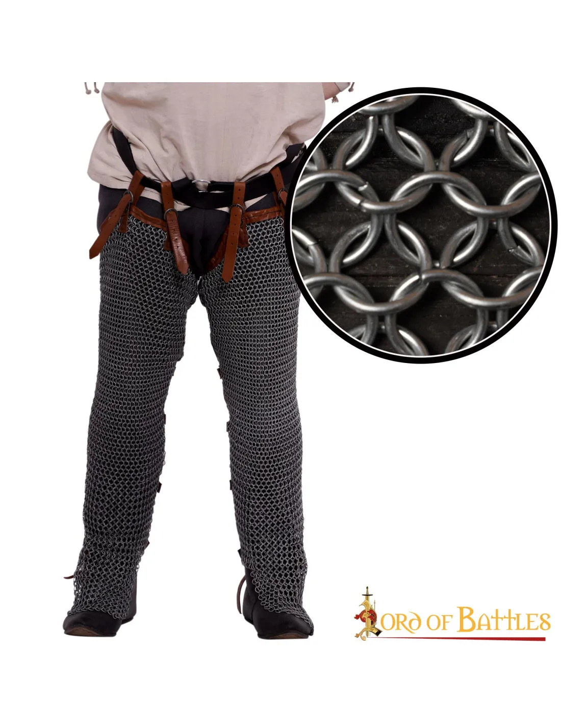 Pantalón medieval cota de malla acero (10 mm.)