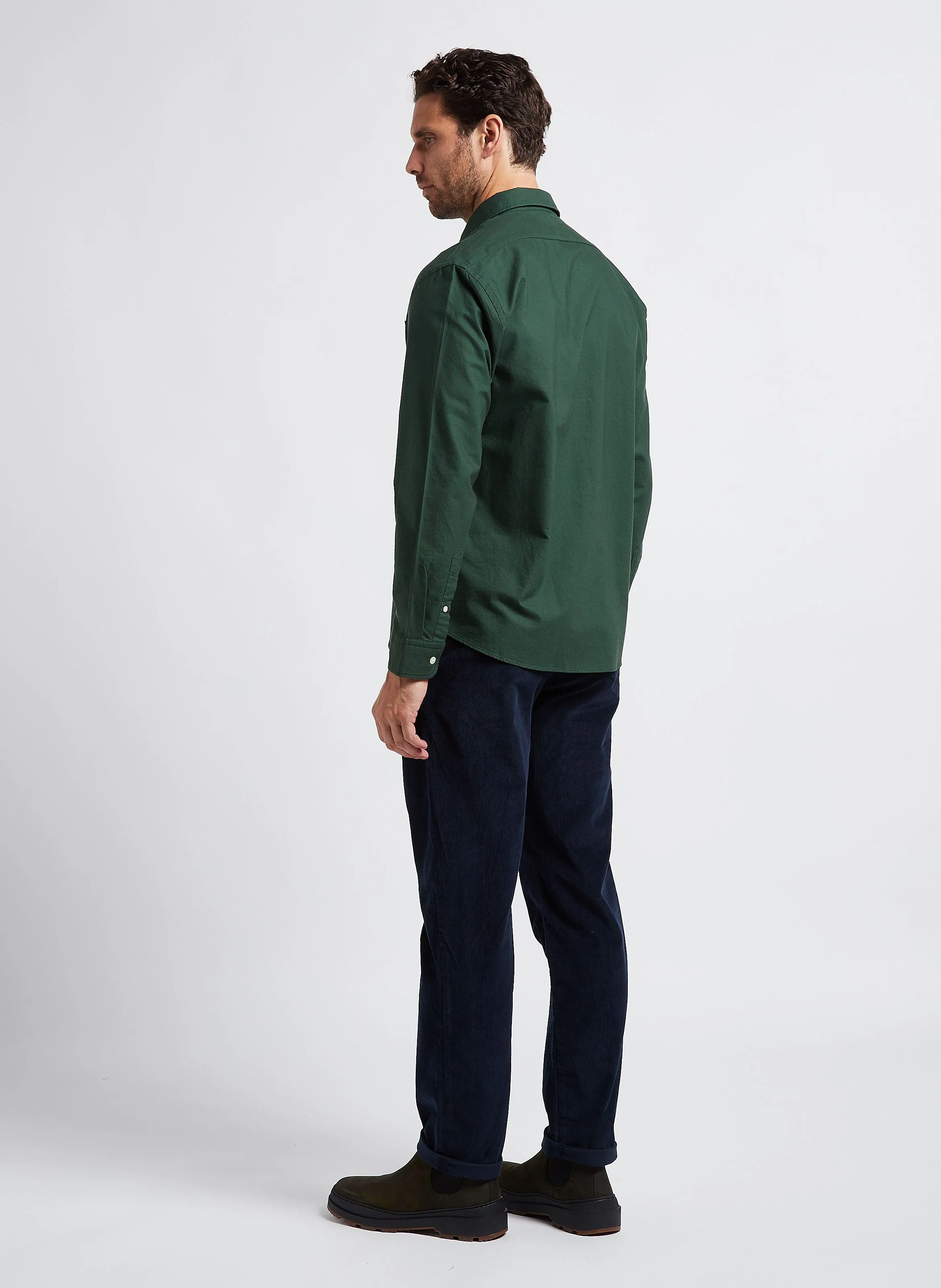 Pantalón recto de terciopelo de mezcla de algodón orgánico en azul