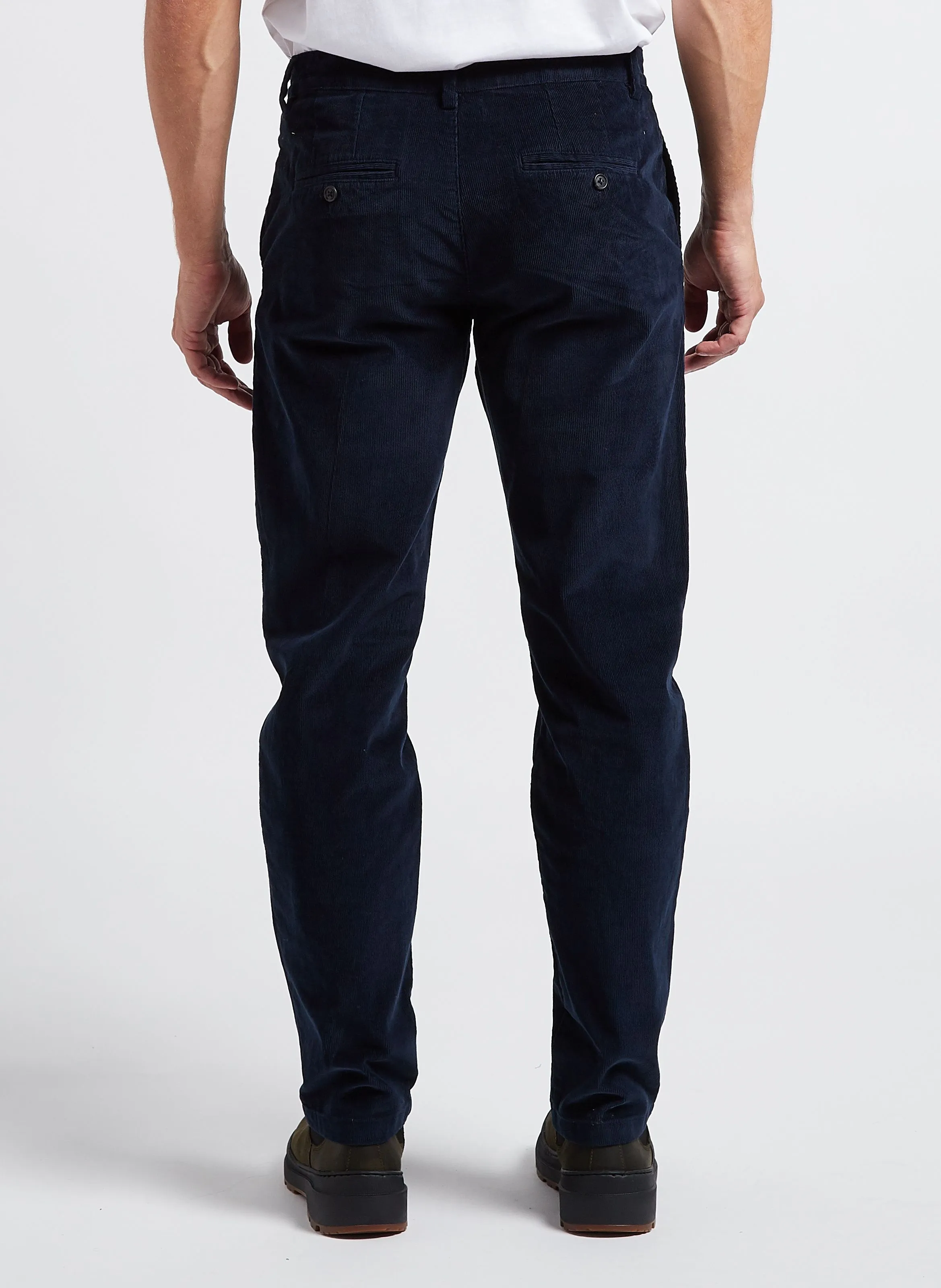 Pantalón recto de terciopelo de mezcla de algodón orgánico en azul