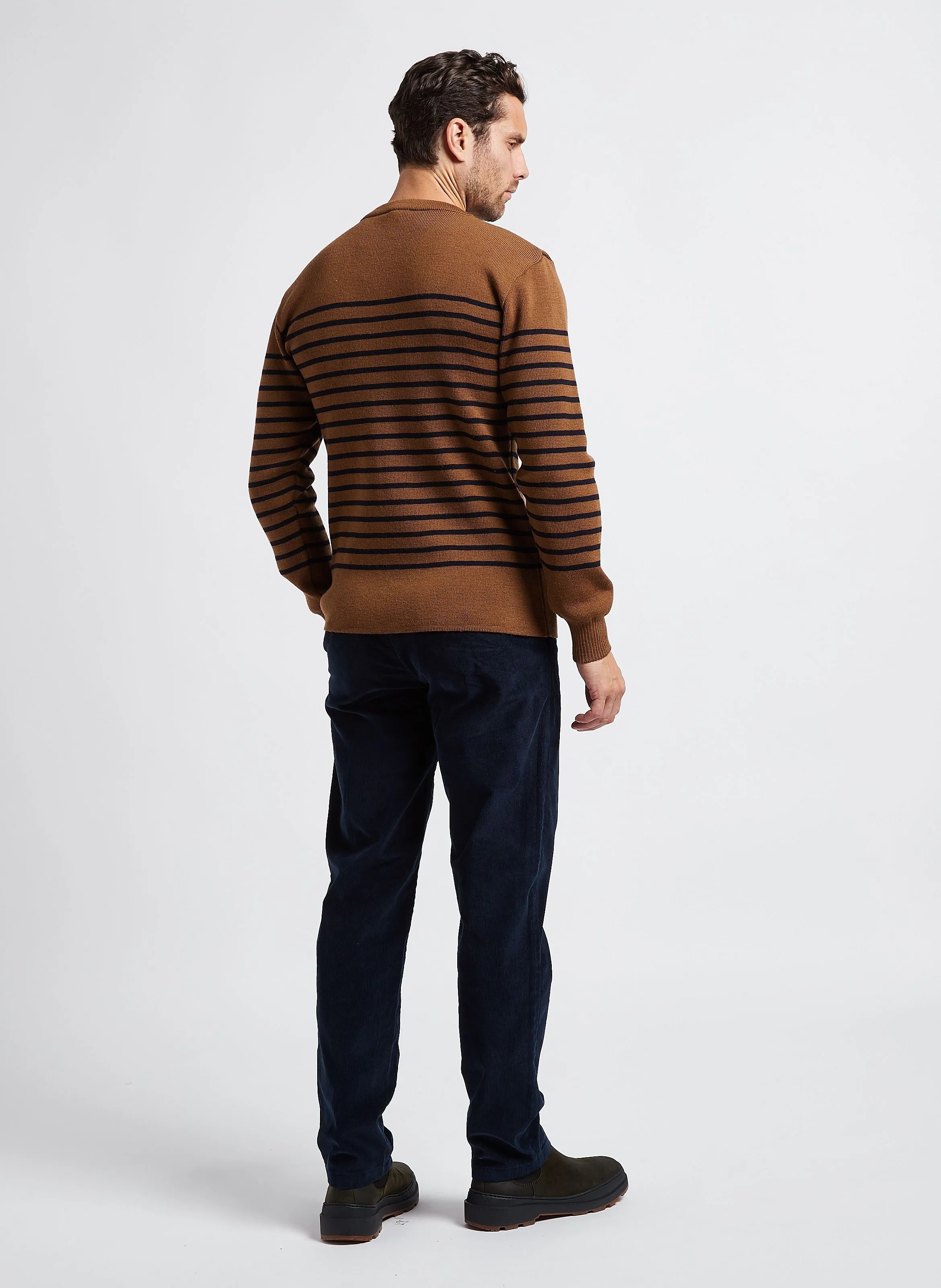 Pantalón recto de terciopelo de mezcla de algodón orgánico en azul