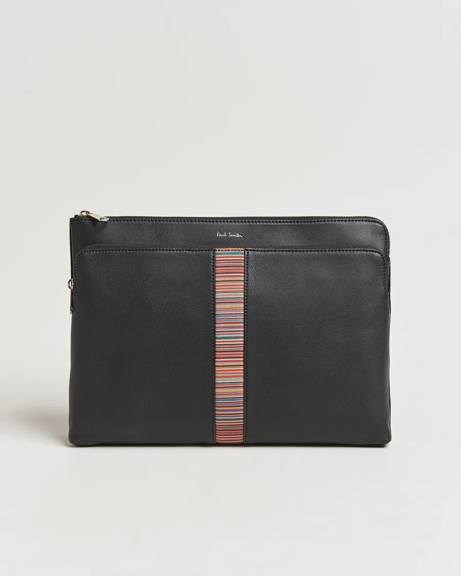 Paul Smith Leather Stripe Document Case Black