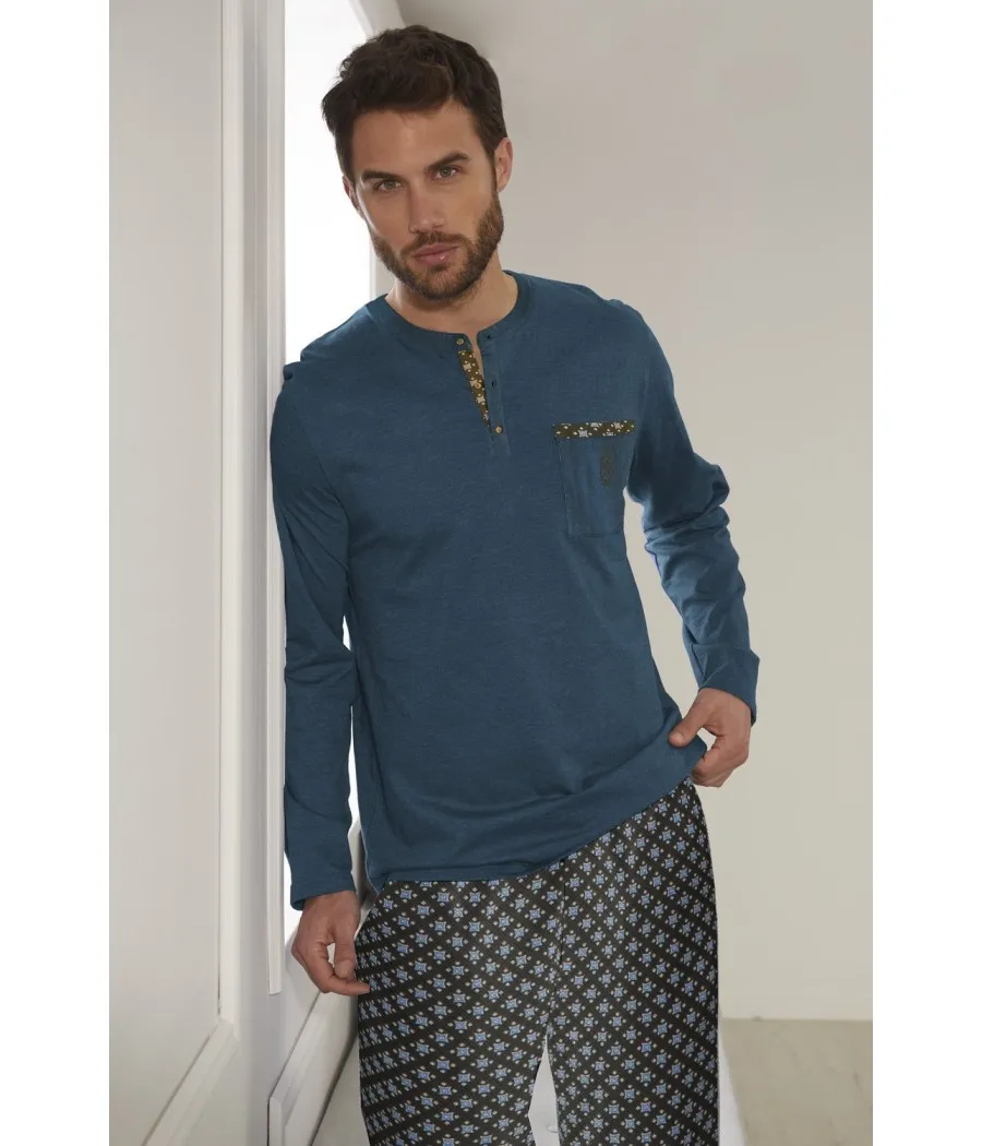 PIJAMA GREEN SCARF HOMBRE ADMAS CLASSIC INVIERNO OCEANO ALGODóNMODAL