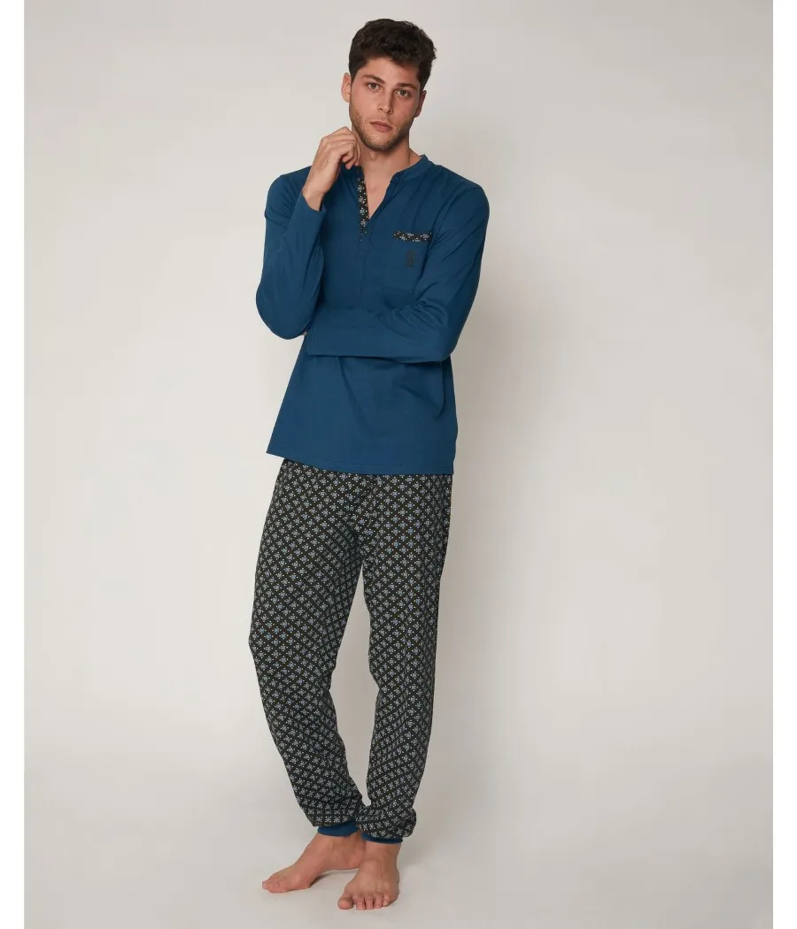 PIJAMA GREEN SCARF HOMBRE ADMAS CLASSIC INVIERNO OCEANO ALGODóNMODAL