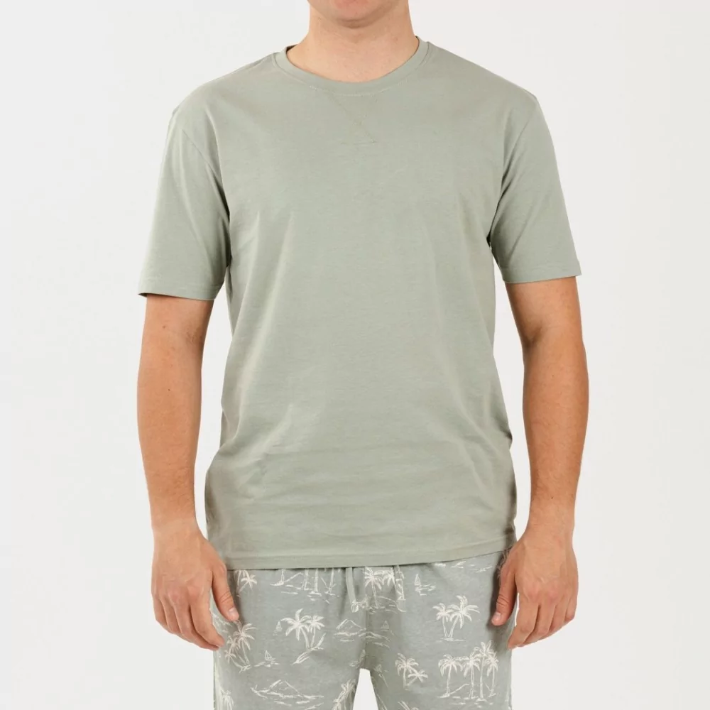 Pijama hombre manga corta Peter verde caceria