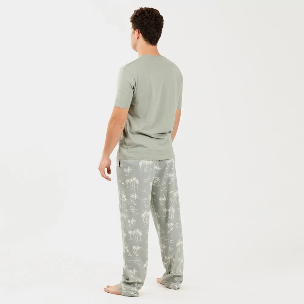 Pijama hombre manga corta Peter verde caceria