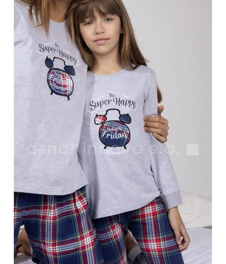 Pijama largo niña Admas Family Collection algodón