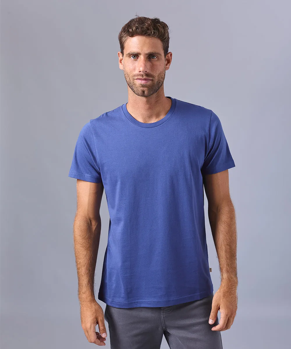 POLO MANGA CORTA BASICO CUELLO REDONDO AZUL OI24