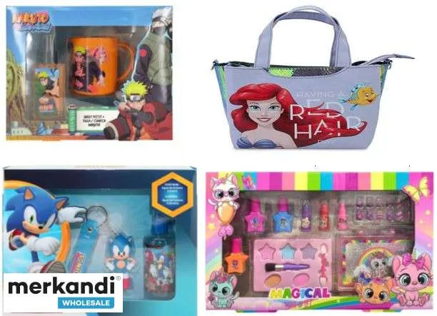 Productos de licencia Disney y otras para niños, neceseres, mochilas y sets de baño