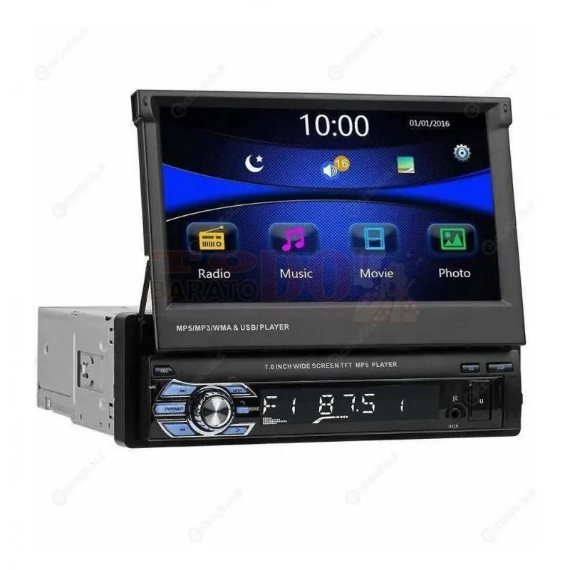 Radio Carro Mp5 Pantalla Retractil Bluetoth Mirror Link 1DIN