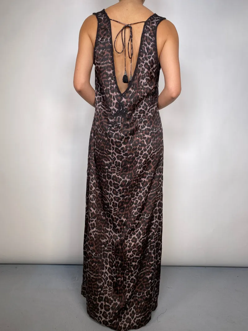 RAPSODIA Vestido Leopard Tajos