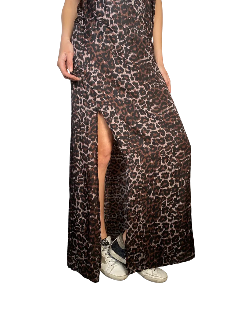 RAPSODIA Vestido Leopard Tajos