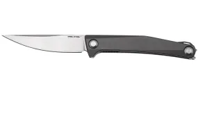 Real Steel Teres Flipper 7111GS Nitro-V Satin, Grey Aluminum, navaja, diseño Poltergeist