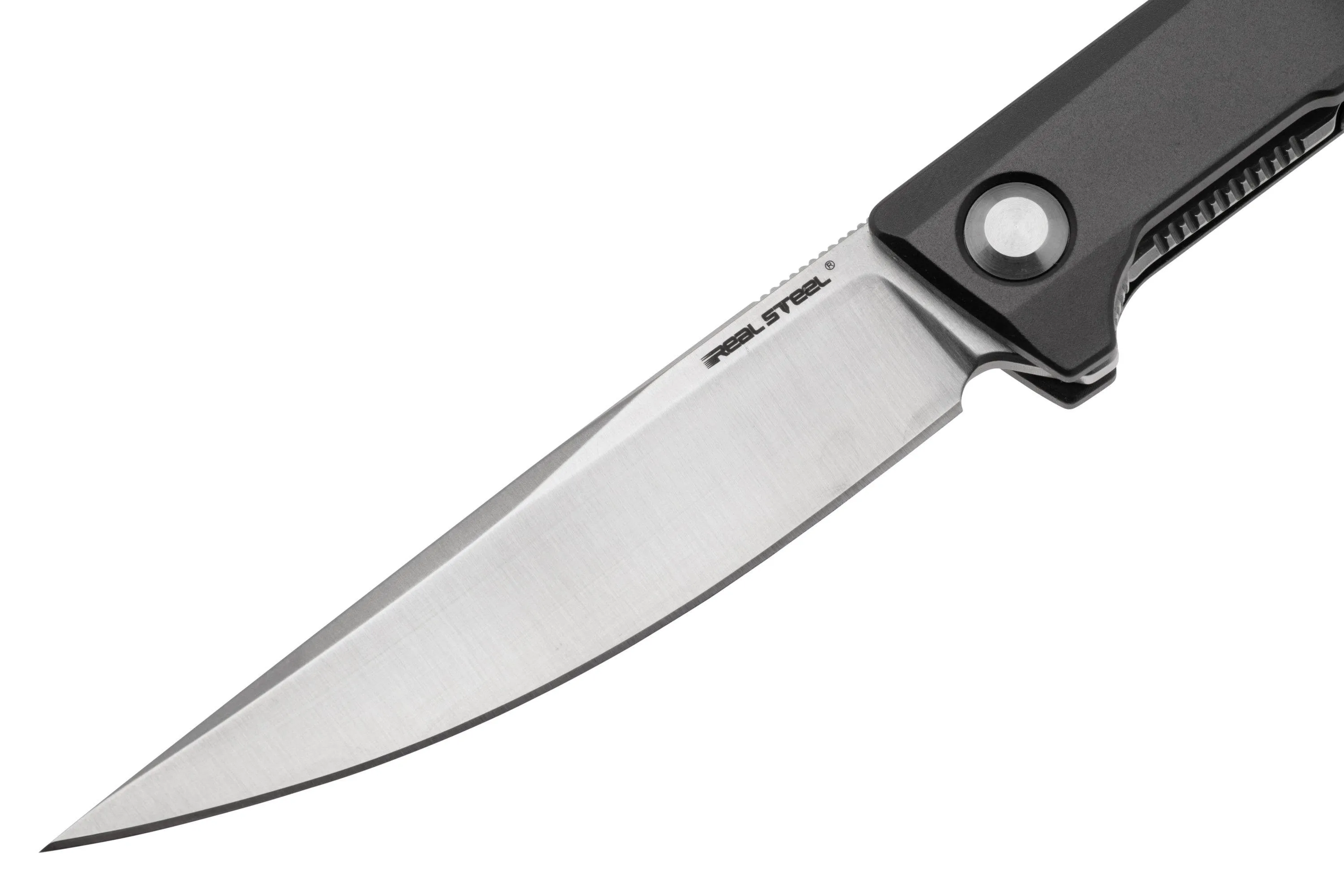 REAL STEEL TERES FLIPPER 7111GS NITROV SATIN, GREY ALUMINUM, NAVAJA, DISEñO POLTERGEIST
