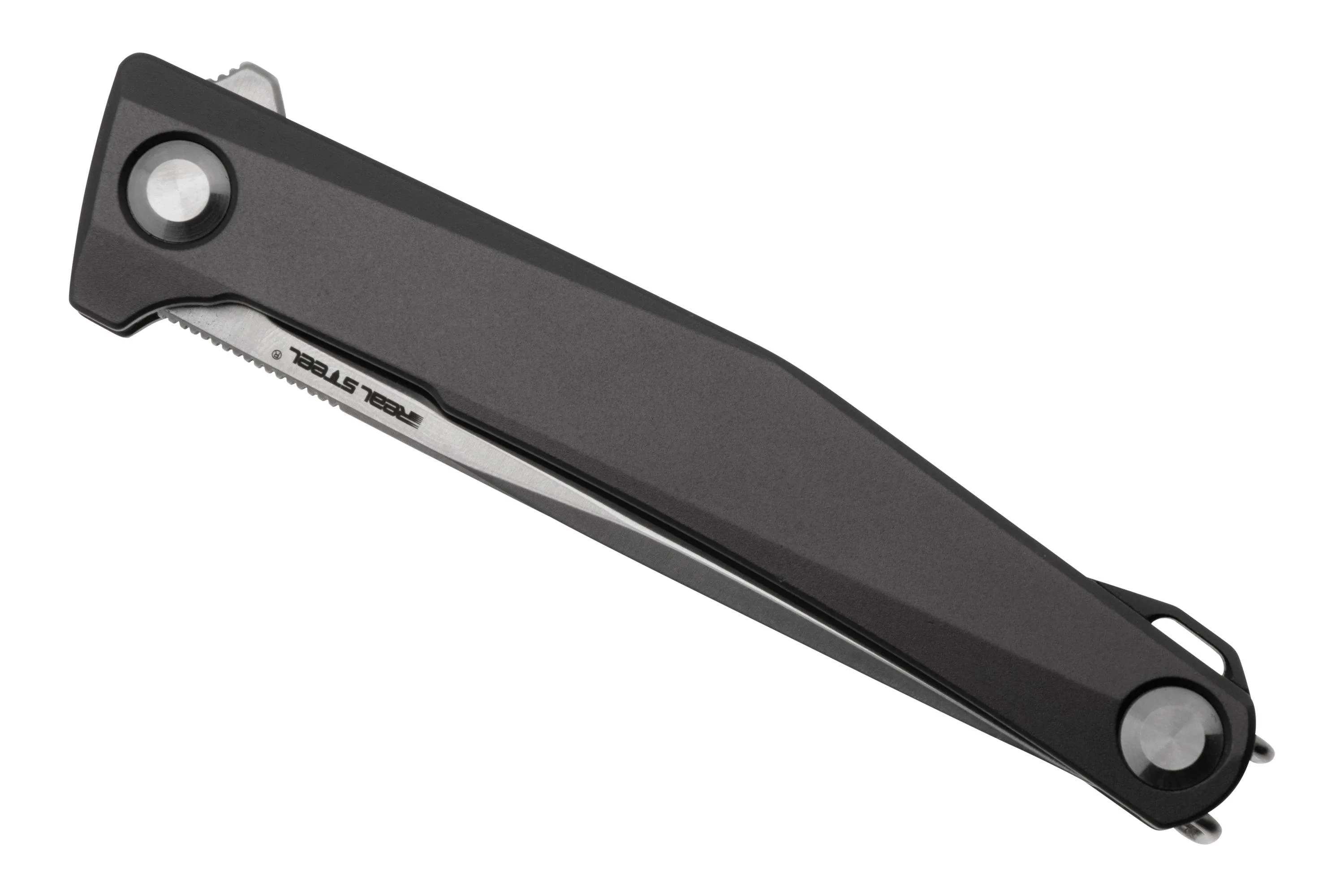 REAL STEEL TERES FLIPPER 7111GS NITROV SATIN, GREY ALUMINUM, NAVAJA, DISEñO POLTERGEIST