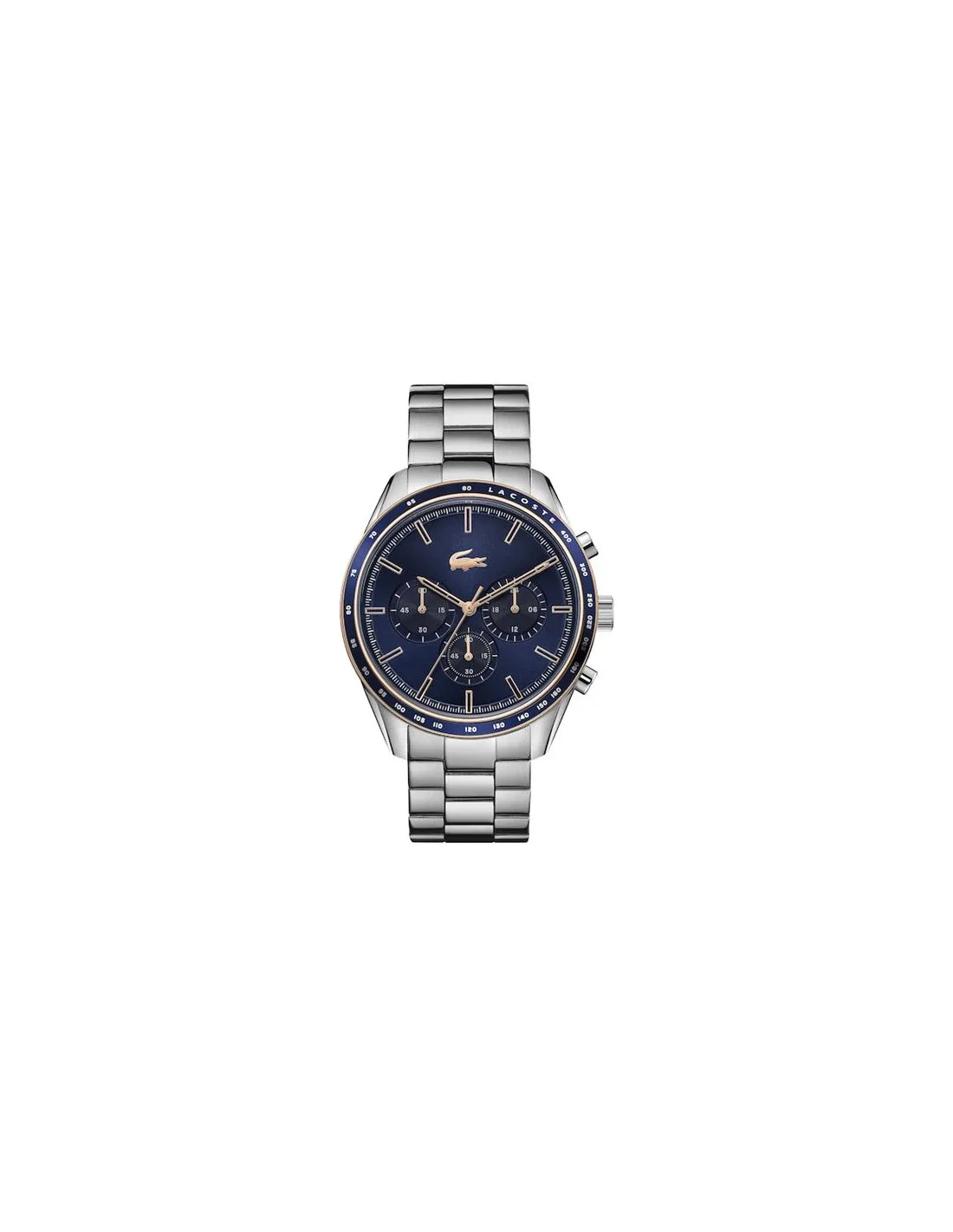 Reloj cronógrafo, Lacoste  caja de acero inoxidable de 42mm, esfera azul