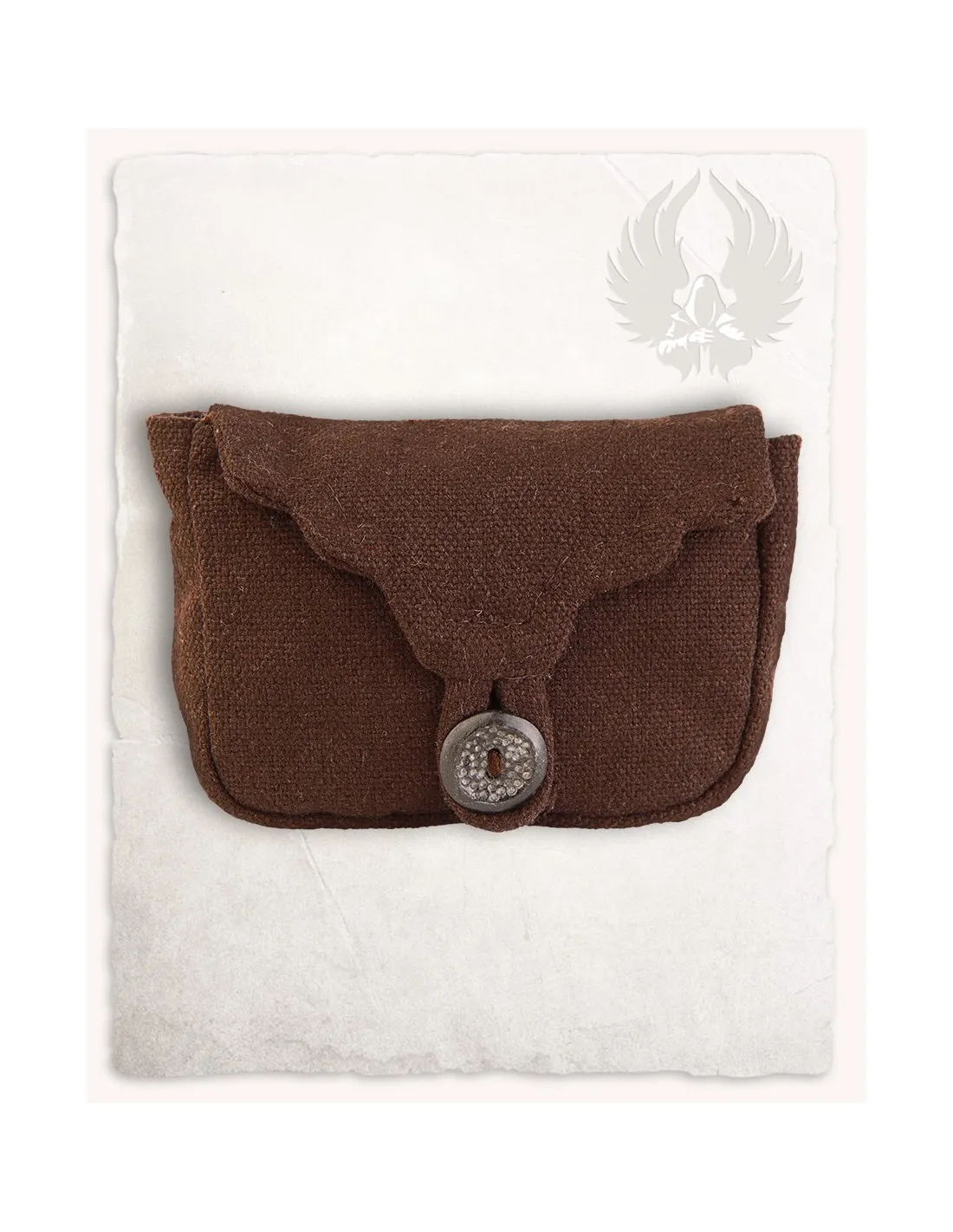 Riñonera medieval pequeña modelo Borchard, algodón marrón