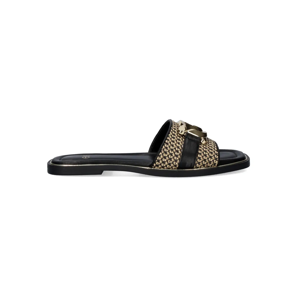 SANDALIA PLANA EXÉ DORETA456 BLACK BEIGE
