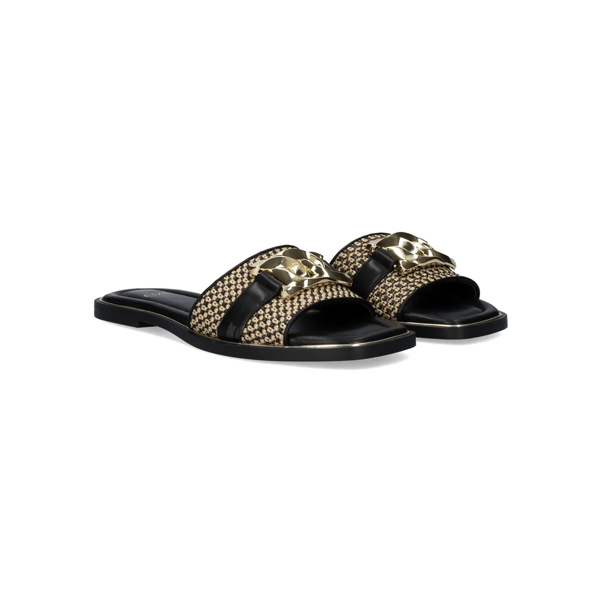 SANDALIA PLANA EXÉ DORETA456 BLACK BEIGE