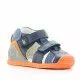 Sandalias abotinadas Biomecanics azules con detalles en naranja