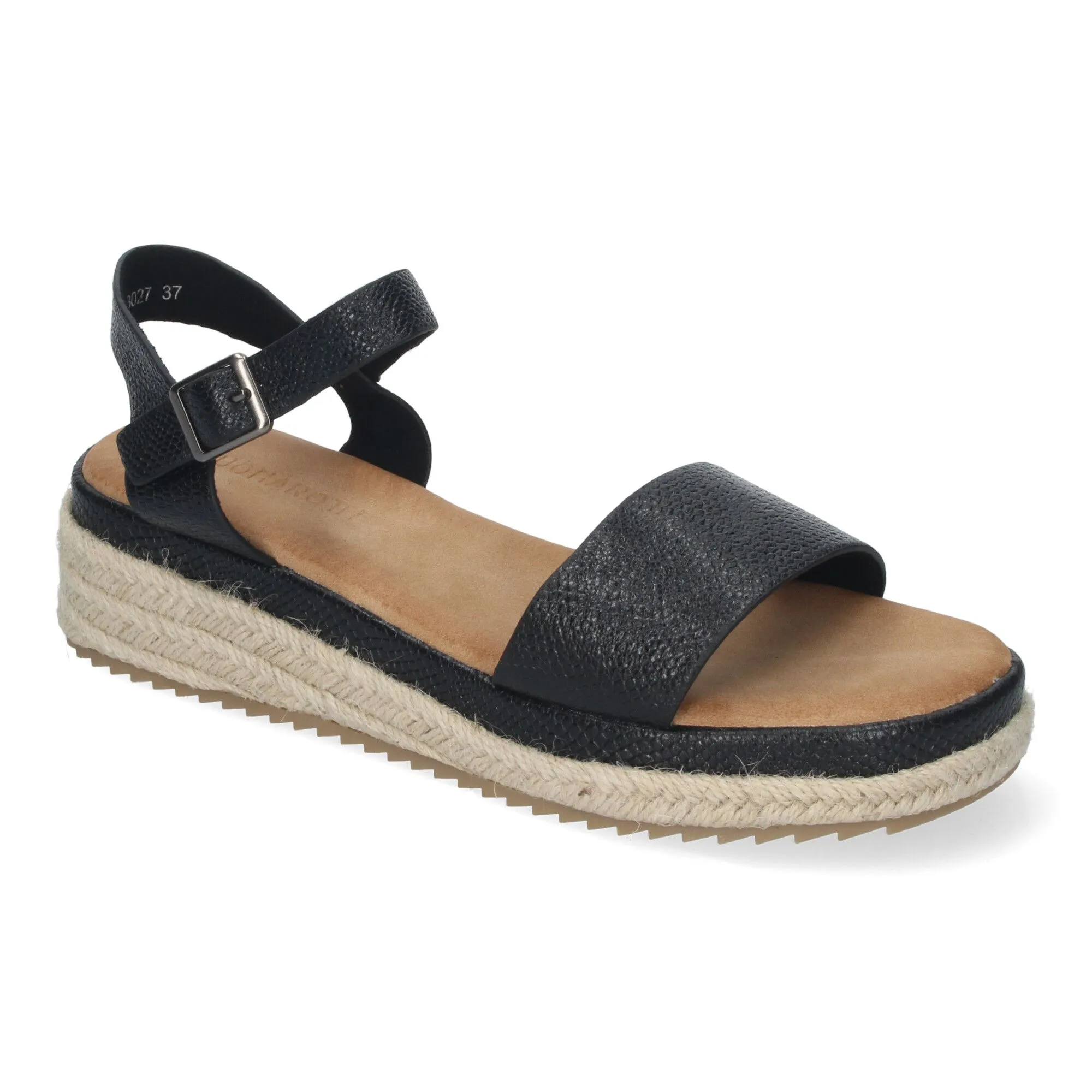 SANDALIAS PLANAS EN YUTE PARA MUJER CóMODAS COLOR NEGRO CF3027