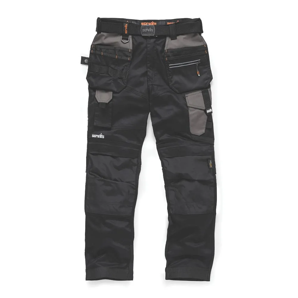 Scruffs Pro Flex Holster, pantalón de trabajo, negro (cintura 34