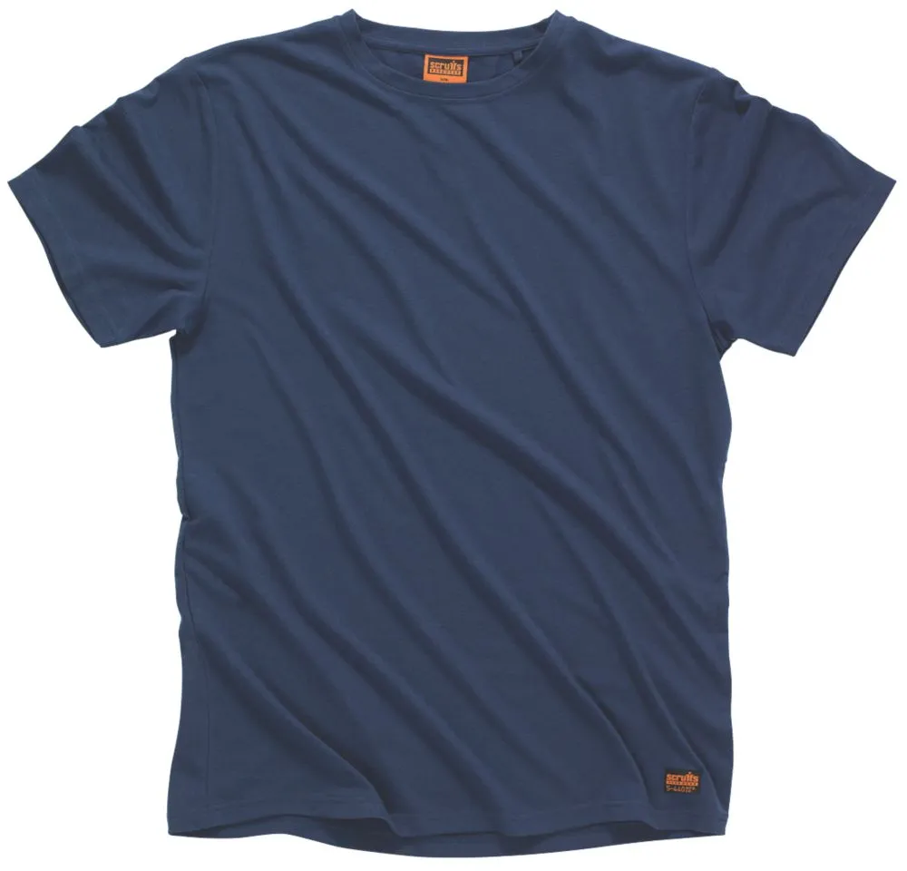 Scruffs Worker, camiseta de manga corta, azul marino, talla L (pecho 44