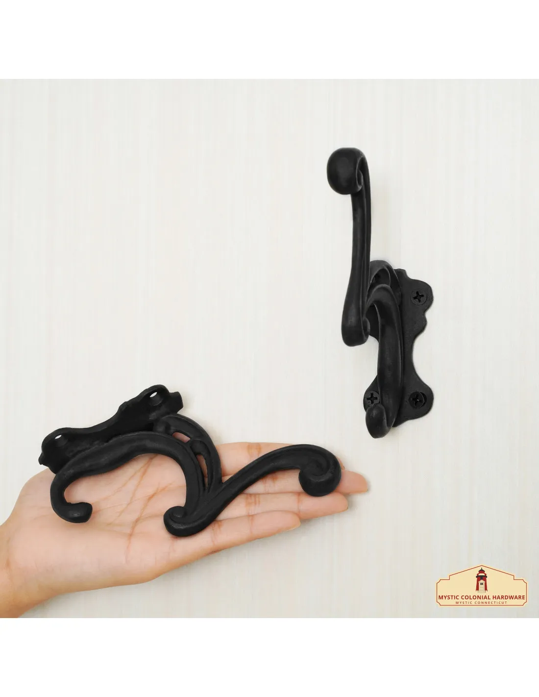Set de 2 ganchos de pared (hierro fundido)