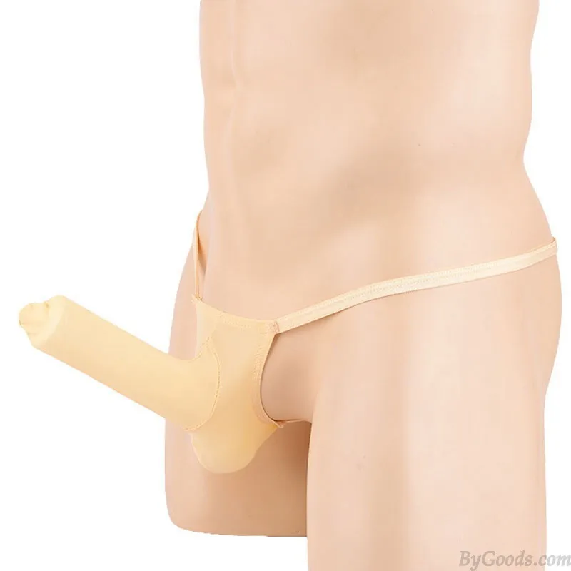 SEXY SHEER MESH ELEPHANT NOSE STYLE HOLLOW BACK UNDERWEAR LONG POUCH LINGERIE TBACK GSTRING THONGS FOR MAN UNDERPANTS 