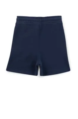 Shorts regular fit para niños en forro polar con logo estampado