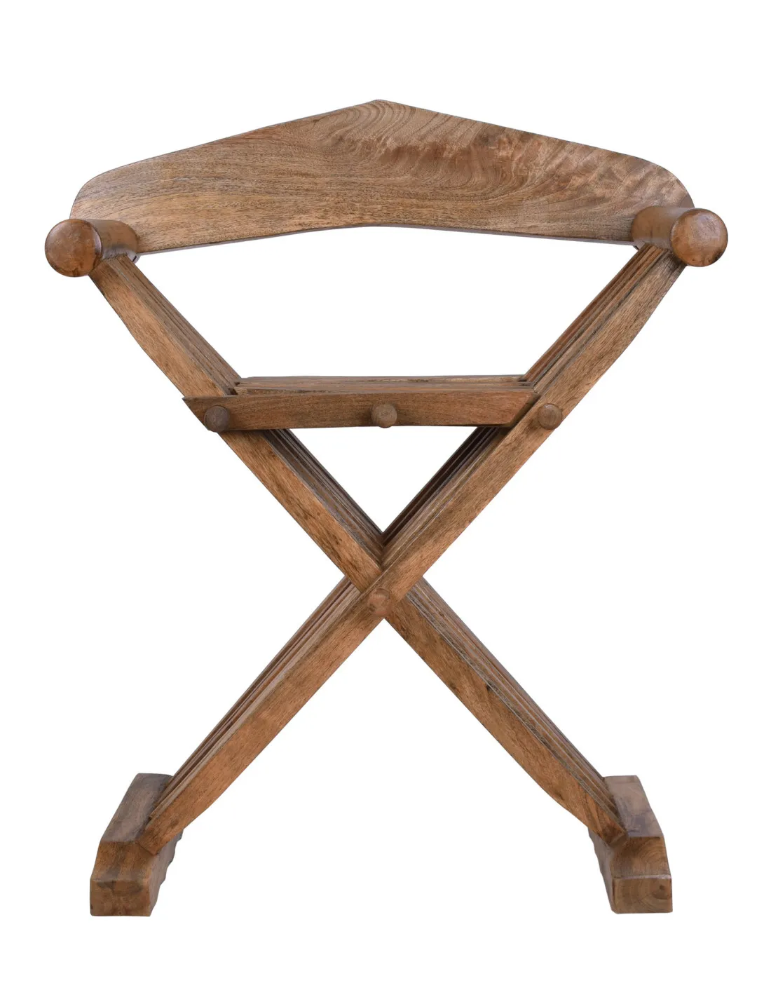 Silla medieval plegable Curul, en madera (70 cm.)