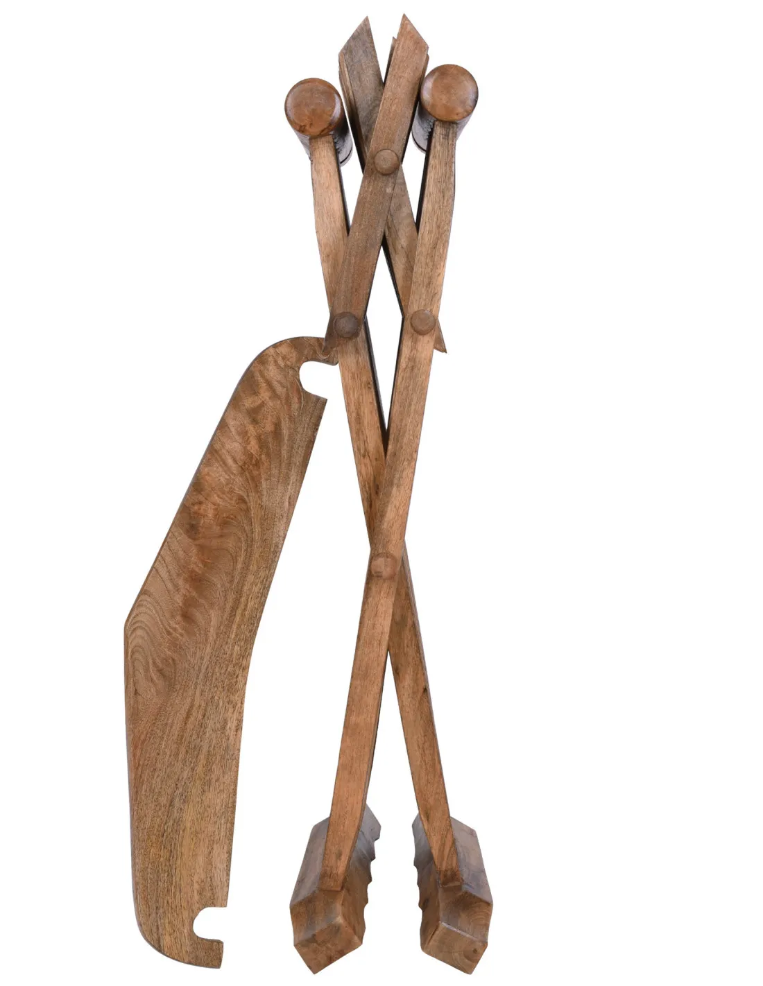 Silla medieval plegable Curul, en madera (70 cm.)