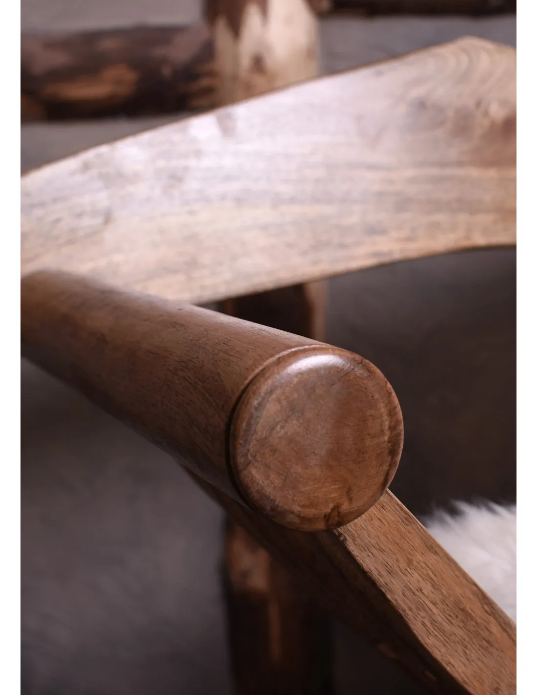 Silla medieval plegable Curul, en madera (70 cm.)