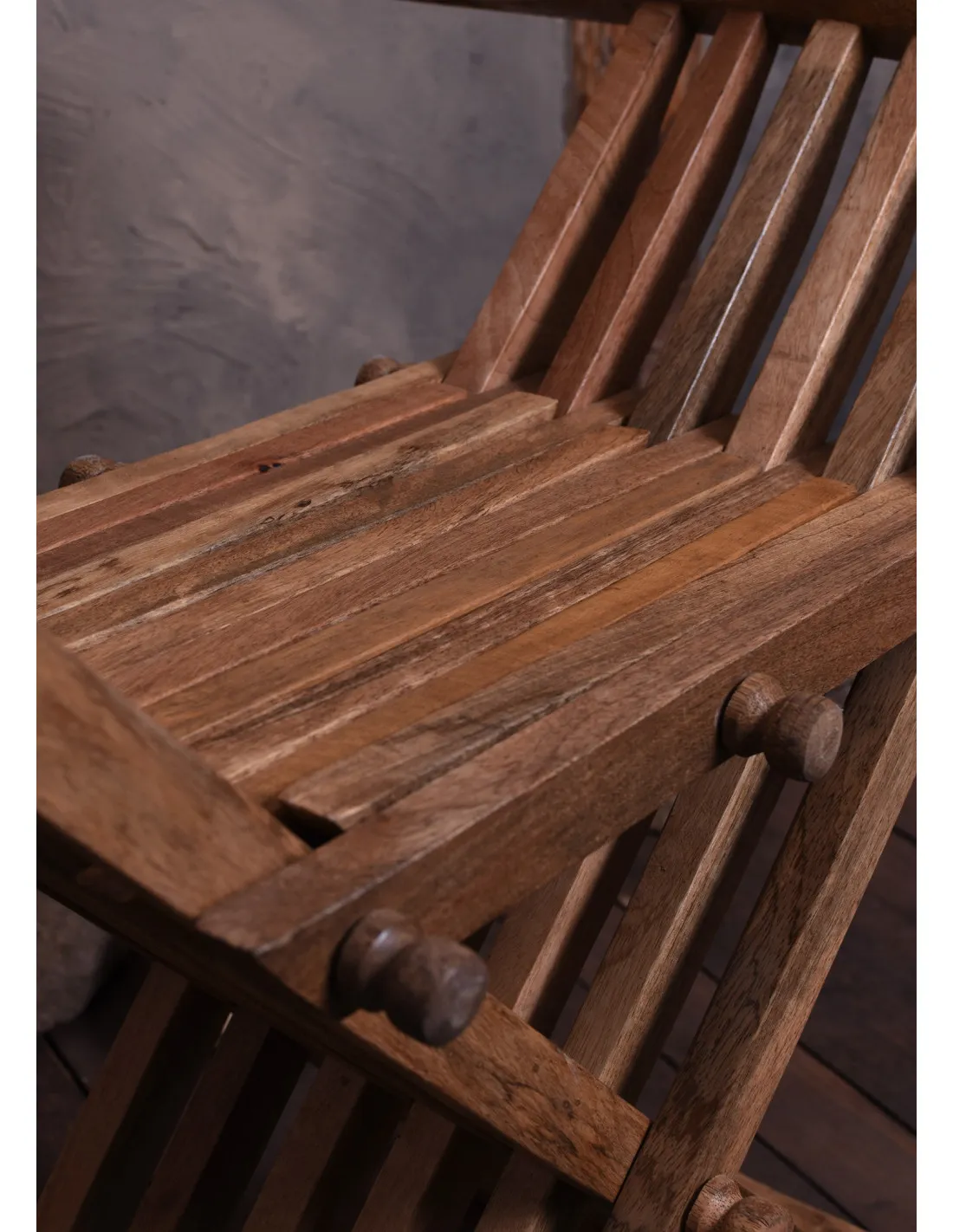 Silla medieval plegable Curul, en madera (70 cm.)