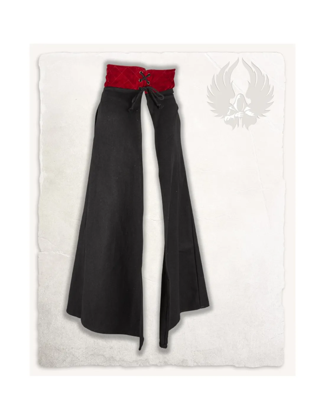 SOBREFALDA MEDIEVAL MODELO BRIELLE  LONA NEGRO/BURDEOS