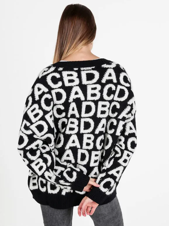 Solada Cárdigan de mujer oversize de punto con estampados