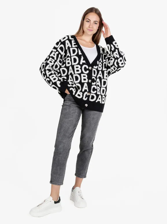 Solada Cárdigan de mujer oversize de punto con estampados