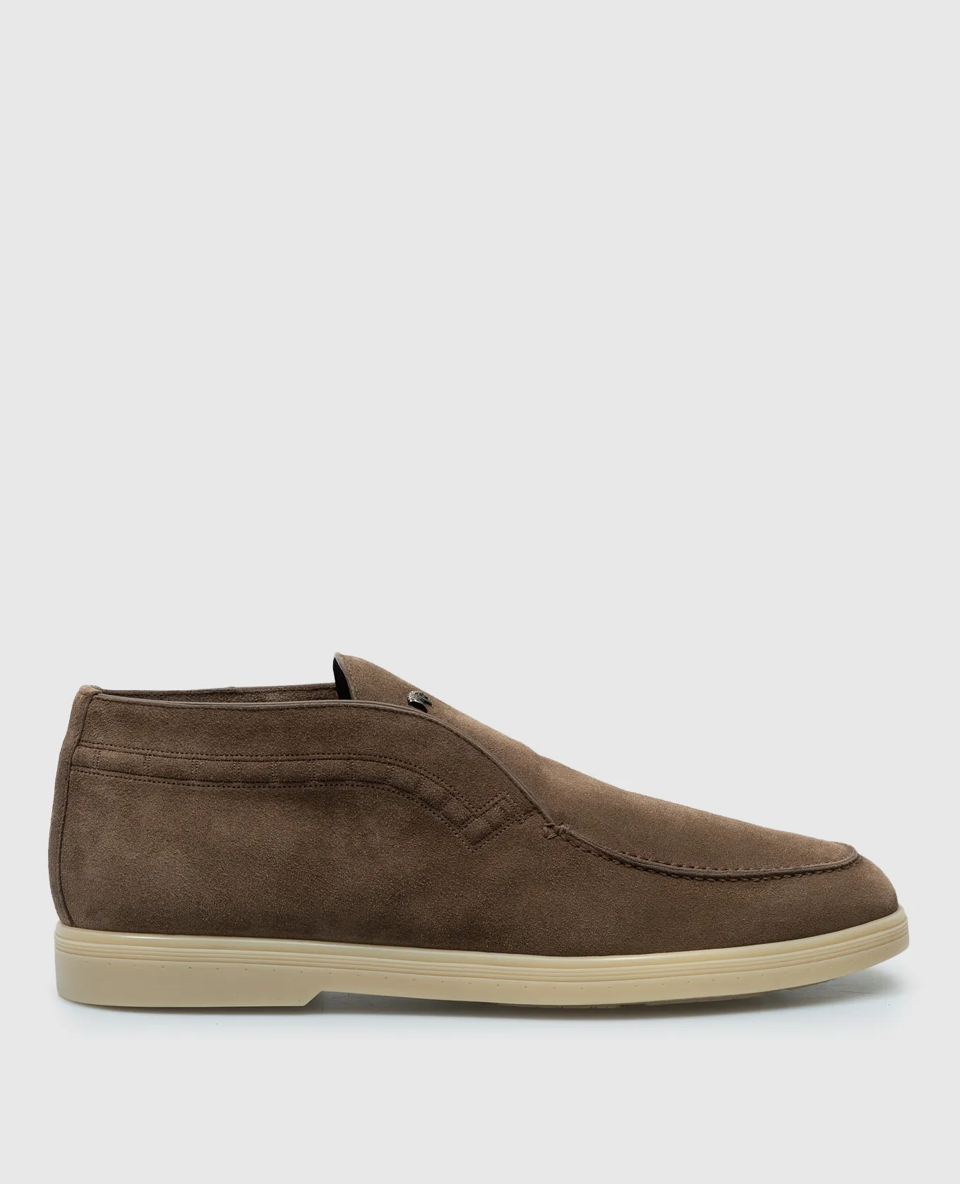 Stefano Ricci Brown suede deserts with logo