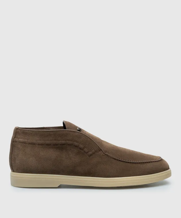 Stefano Ricci Brown suede deserts with logo