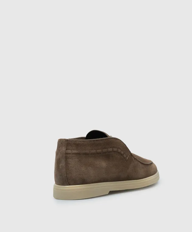 Stefano Ricci Brown suede deserts with logo