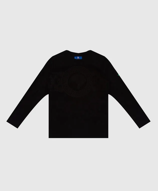 Stefano Ricci Children's black longsleeve with embroidery