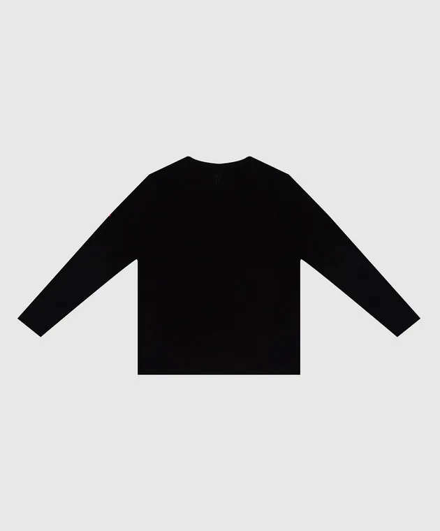 Stefano Ricci Children's black longsleeve with embroidery