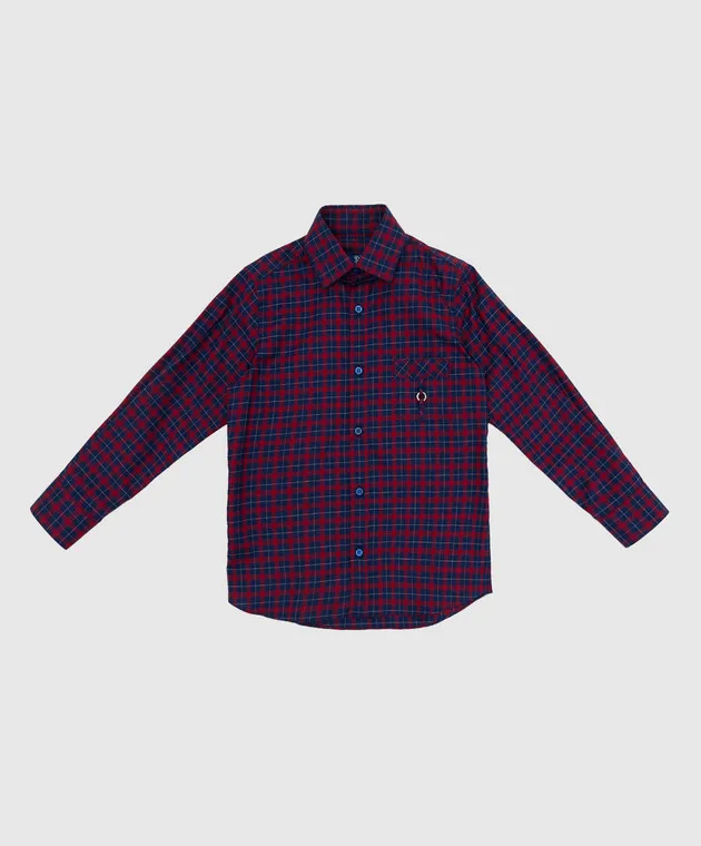 Stefano Ricci Children's blue checked shirt