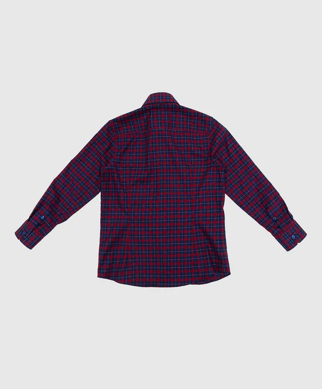 Stefano Ricci Children's blue checked shirt