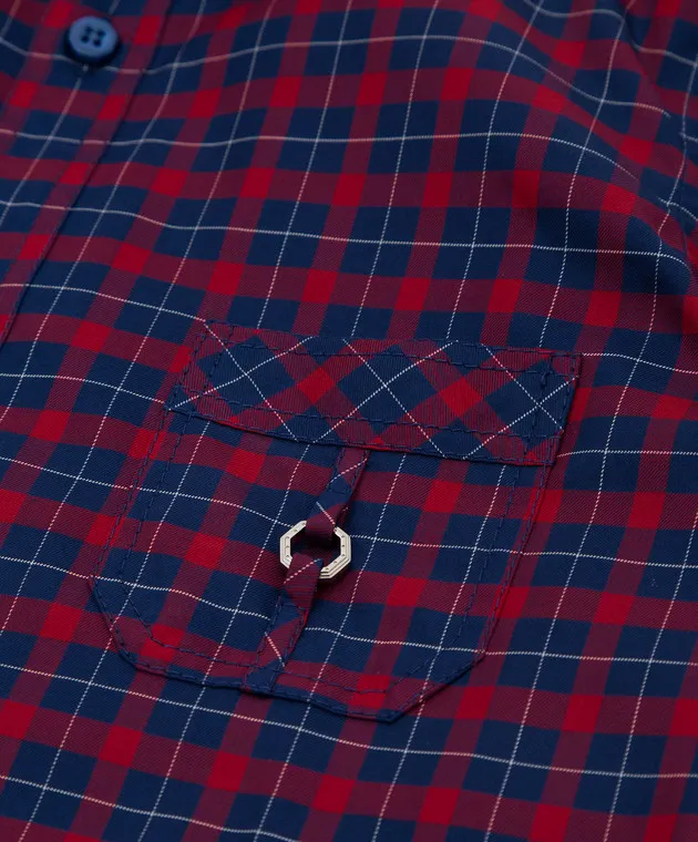 Stefano Ricci Children's blue checked shirt