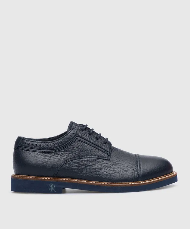 Stefano Ricci Children's blue leather derbies