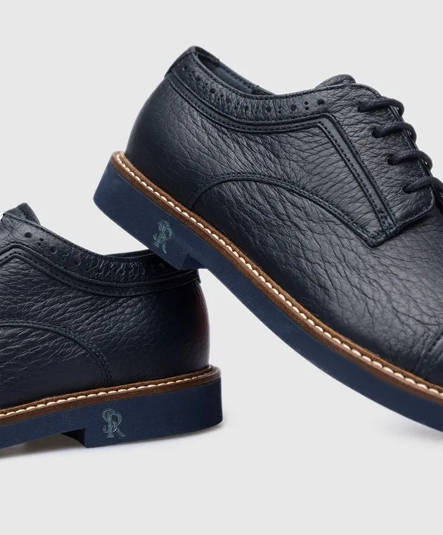 Stefano Ricci Children's blue leather derbies