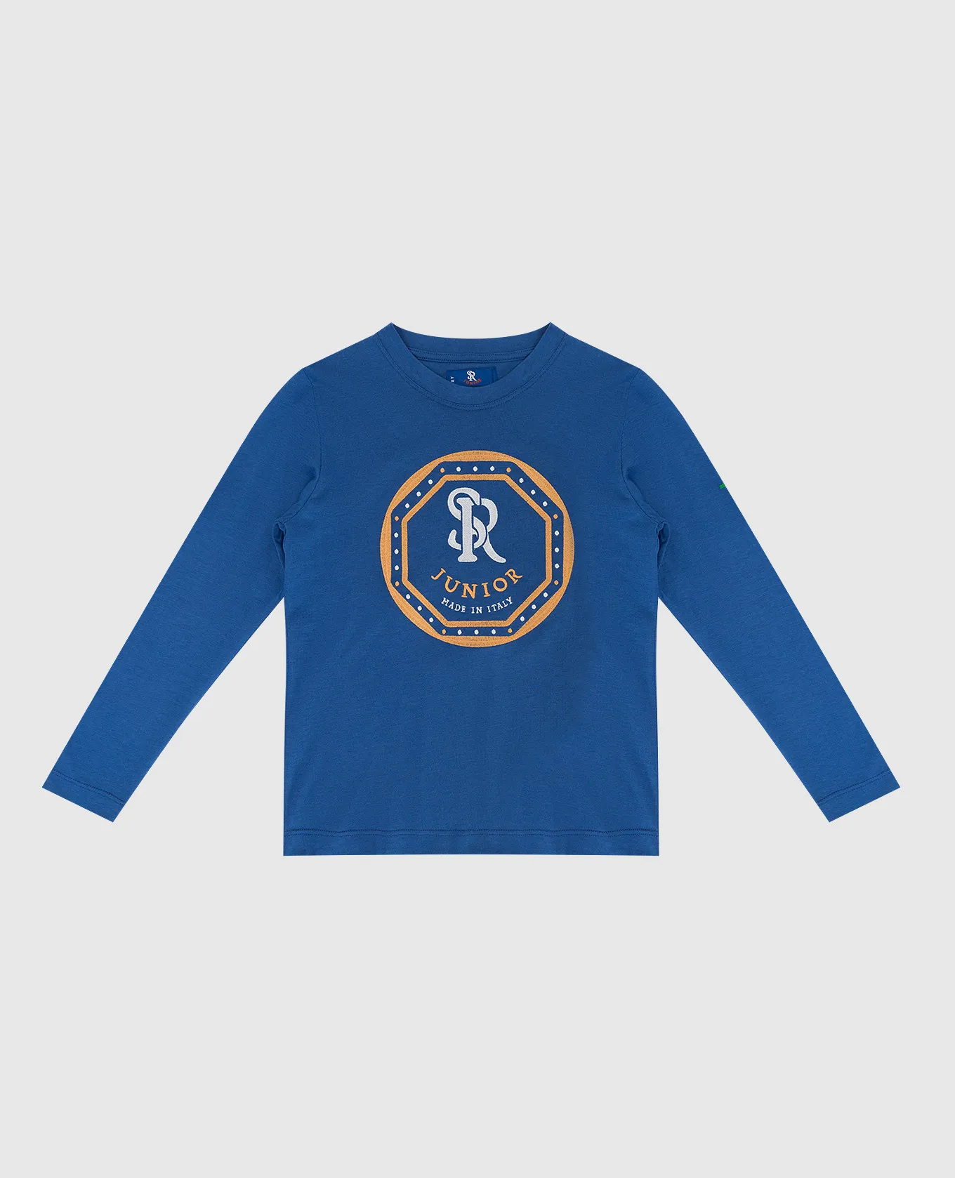 Stefano Ricci Children's blue longsleeve with emblem embroidery