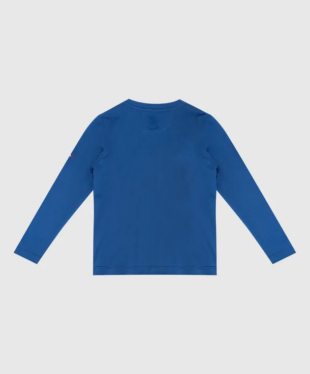 Stefano Ricci Children's blue longsleeve with emblem embroidery
