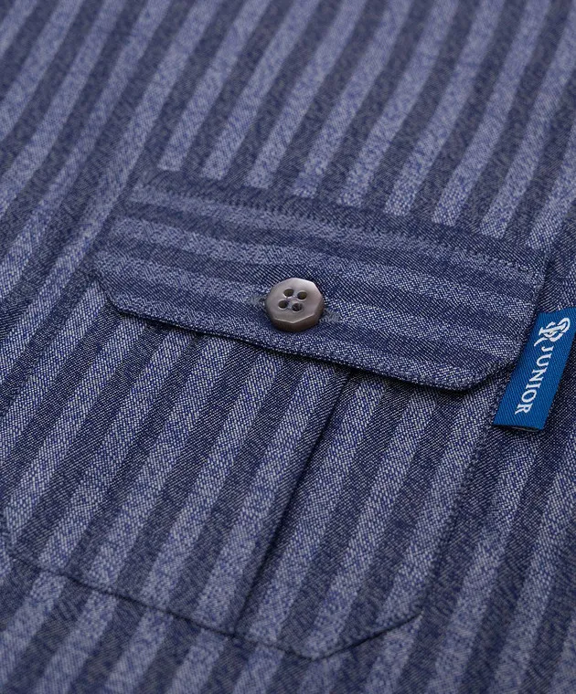 Stefano Ricci Children's blue striped shirt